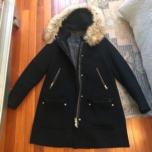 Jcrew Stadium Wool Chateau Parka in Black
